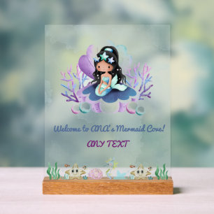 Magical Mermaid Birthday Welcome Sign Acryl