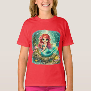 Magical Mermaid   Cute Underwater Fantasy Design T-Shirt