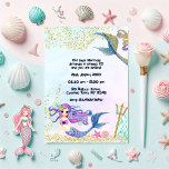 Magical Mermaid Faux Glitter Kids Birthday Party Invitation<br><div class="desc">Dive into fun with this enchanting mermaid-themed birthday party invitation! Featuring a beautiful mermaid,  shimmering gold glitter accents,  and underwater details,  this design is perfect for ocean-themed or whimsical kids’ celebrations. Fully customisable with your party details and favourite photo,  it’s ideal for making your little mermaid’s special day magical.</div>