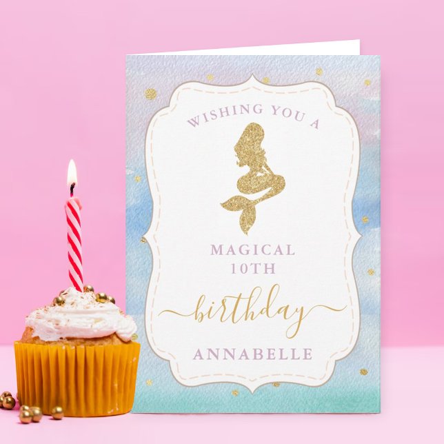 Magical Mermaid Girls Any Age Birthday Card (Creator Uploaded)