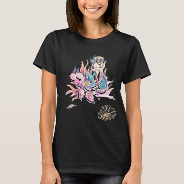 *~* Magical Mermaid Glitter Sea Turtle Coral Tee (Front)