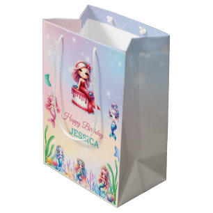 Magical Mermaid Happy Birthday Medium Gift Bag