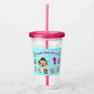 Magical Mermaid Onder-the-sea 1st Birthday Favour Acrylic Tumbler