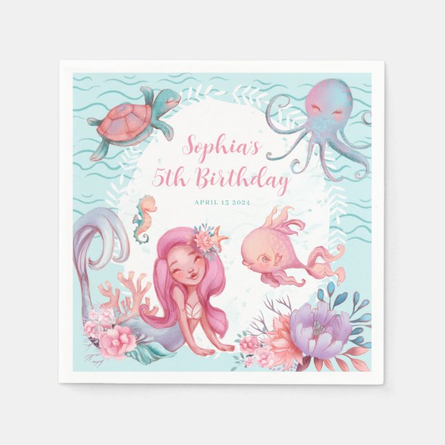 Magical Mermaid Party  Napkin (Front)