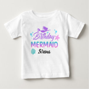 Magical Mermaid Pink Purple Birthday Baby T-Shirt