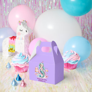 Magical mermaid rainbow Birthday girl party Favour Box