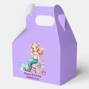 Magical mermaid rainbow Birthday girl party Favour Box