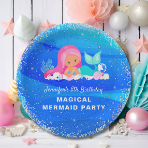 Magical Mermaid Sparkle Birthday Paper Plate