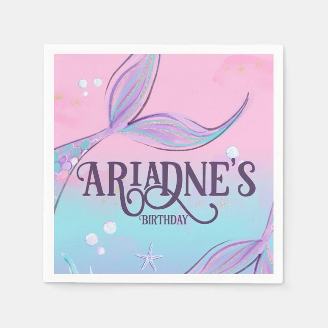 Magical Mermaid Tail Party Napkins (Front)