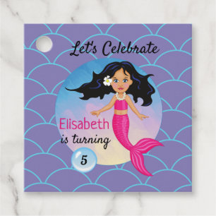 Magical Mermaid Under The Sea Birthday Favour Tags