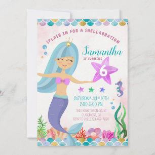 Magical Mermaid Under the Sea Birthday Invitation