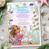 Magical Mermaid Under the Sea Glitter Birthday