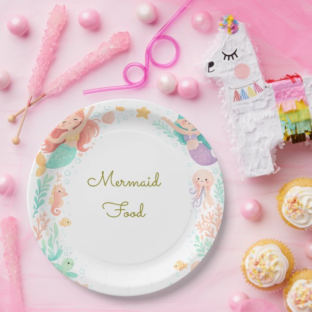 Magical Mermaid Under the Sea Kids Birthday  Paper Plate (Party)