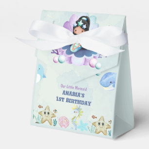 Magical Mermaid Watercolor Birthday Favor Box