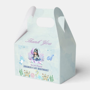 Magical Mermaid Watercolor Birthday Favor Box