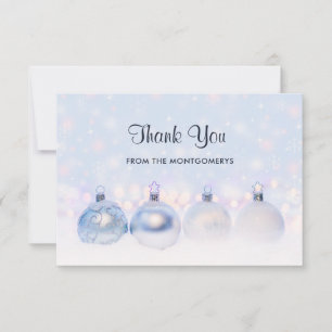 Magical Metallic Christmas Balls Photograph Thank You Card