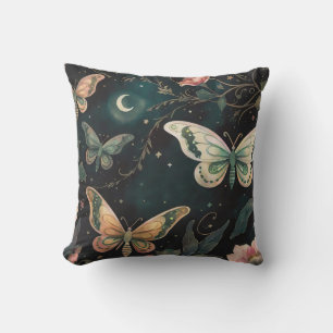 Magical Midnight Garden Throw Pillow
