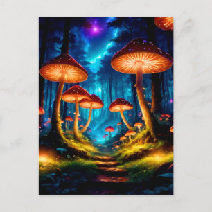 Magical Midnight Mushroom Forest Postcard