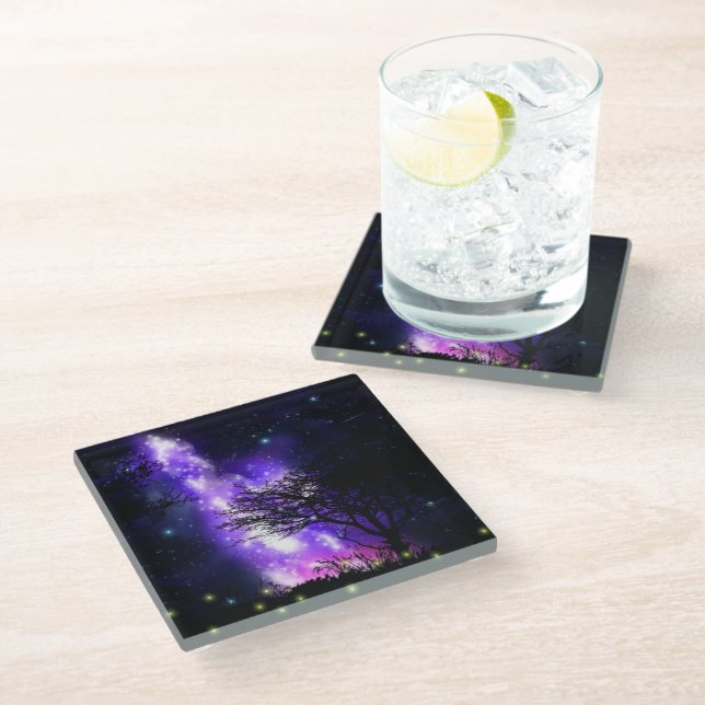 Magical Milky Way Glass Coaster (Angled)