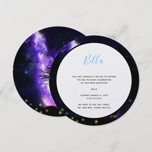 Magical Milky Way Invitation (Front/Back)