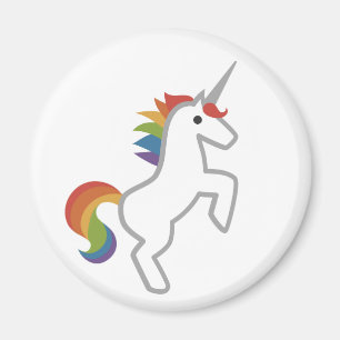 Magical Minimal Rainbow Unicorn Emoji Icon Magnet