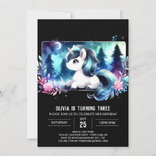 Magical Minimalist Horse Birthday Invitation