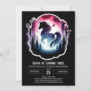 Magical Minimalist Horse Birthday Invitation