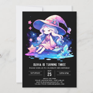 Magical Minimalist Wizard Birthday Invitation