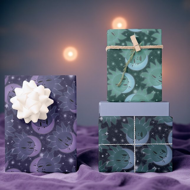 Magical Moon & Stars Gift Wrap | Whimsical Cosmic (For the witchy friend or astrology lover.)