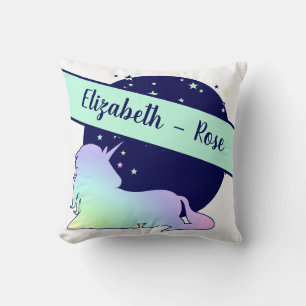 Magical Moon Unicorn Cute Magic Design Stars White Cushion