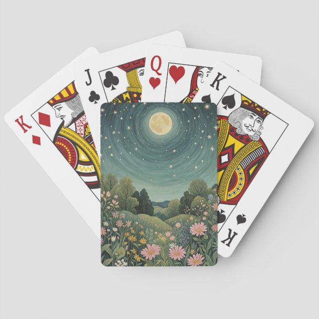 Magical Moonlit Meadow Playing Cards (Back)