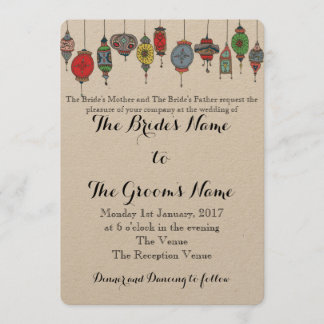 Magical Moroccan Lanterns Wedding Invitation