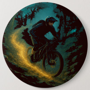Magical Mountain Biking Adventure Trail Scene 6 Cm Round Badge