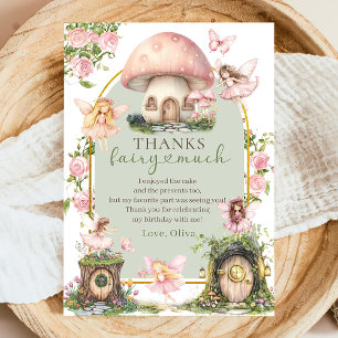Magical Mushroom Fairy Birthday Thank You Card