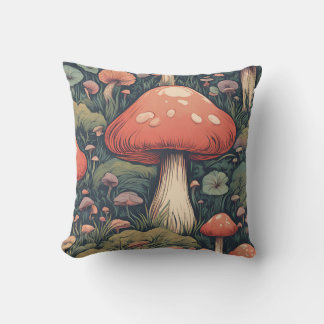Magical Mushroom Meadow D15 Cushion