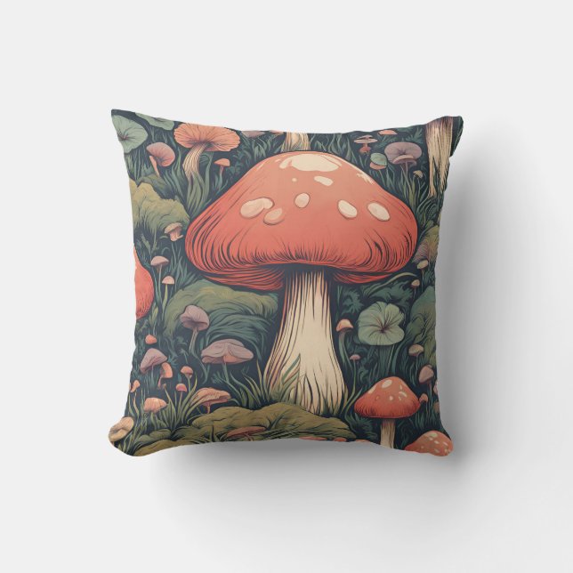 Magical Mushroom Meadow D15 Cushion (Front)