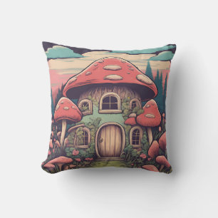 Magical Mushroom Meadow D8 Cushion