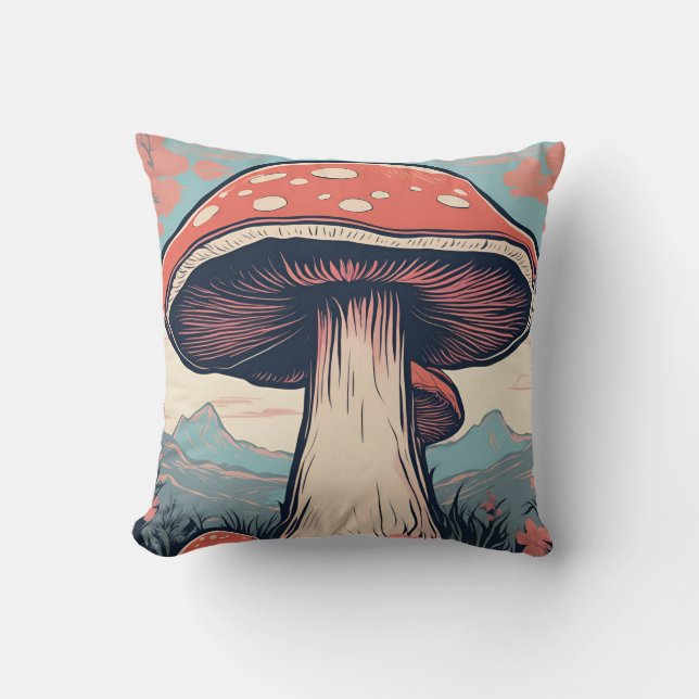 Magical Mushroom Meadow D9 Cushion (Front)