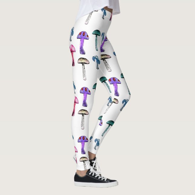 Magical Mushroom White Leggings (Right)