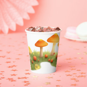 Magical Mushroom Woodland Boho Baby Shower Paper Cups