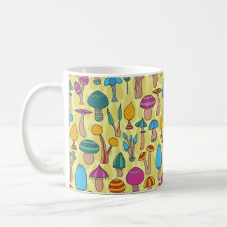 Magical Mushrooms Doodle Seamless Pattern Coffee Mug