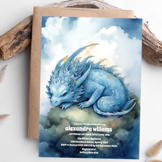 Magical Mystical Dragon Baby Shower Invitation (Creator Uploaded)