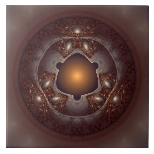 Magical mystical glossy fractal pattern tile (Front)
