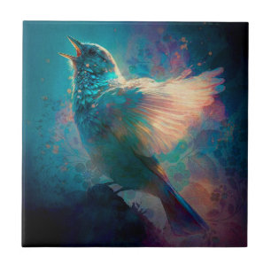 Magical Mystical Songbird Singing Its Song Tile