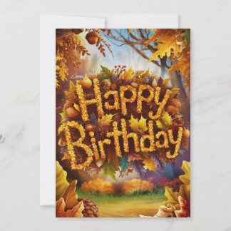Magical Mystical Warm Autumn Fall Happy Birthday Card