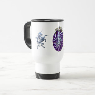 Magical Mythical Silver Unicorn Travel Mug