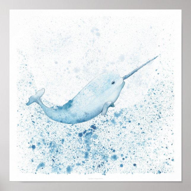 Magical Narwhal- 12x12 Art Print (Front)