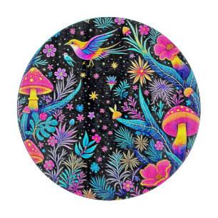 Magical Neon Forest Night Dream Design Cutting Board
