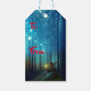 Magical Night Forest Trees Fairy Tale Gift Tags