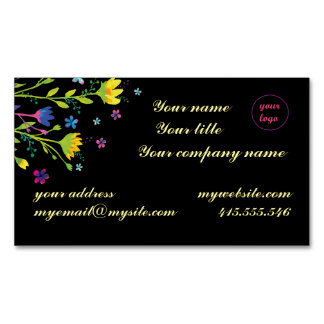 Magical night garden magnetic business card